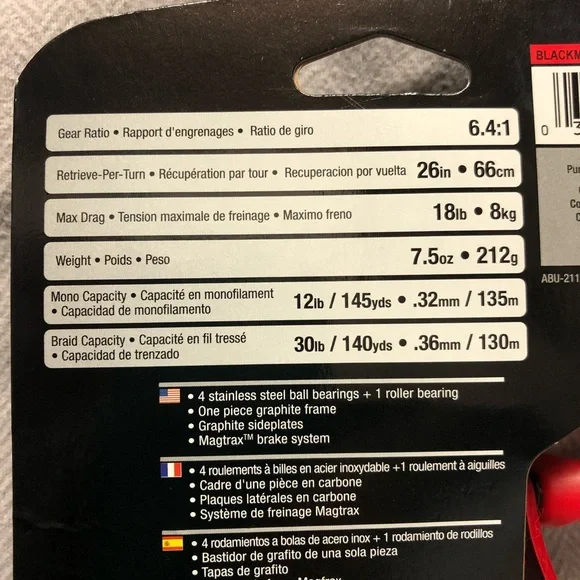 COPY - ABU-GARCIA Black Max Bait Caster Left Hand Retrieval …. NEW - Picture 4 of 6